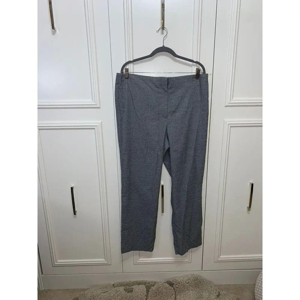 NWT Ann Taylor LOFT Women's Plaid Dress Pants Black‎ Size 14
